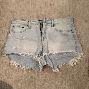 Pistola Frayed Hem Light Blue Jean Shorts